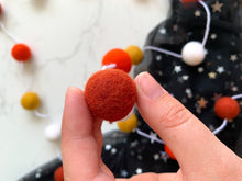 Load image into Gallery viewer, Felt Ball Garland - white, orange & mustard