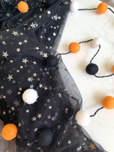 Load image into Gallery viewer, Felt Ball Garland - white, orange & black