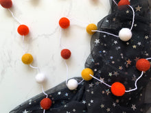 Load image into Gallery viewer, Felt Ball Garland - white, orange & mustard