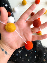Load image into Gallery viewer, Felt Ball Garland - white, orange & mustard