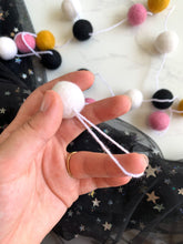Load image into Gallery viewer, Felt Ball Garland - white, pink, mustard & black
