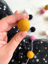 Load image into Gallery viewer, Felt Ball Garland - white, pink, mustard & black