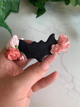 Load image into Gallery viewer, Floral bat hair clip/barrette
