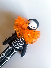 Load image into Gallery viewer, Black &amp; orange skeleton doll
